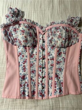 Corset Story Ditsy Floral Pink Corset Top